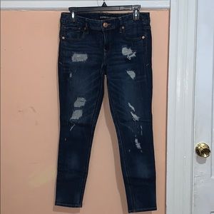 Express Distressed Skinny Jeans